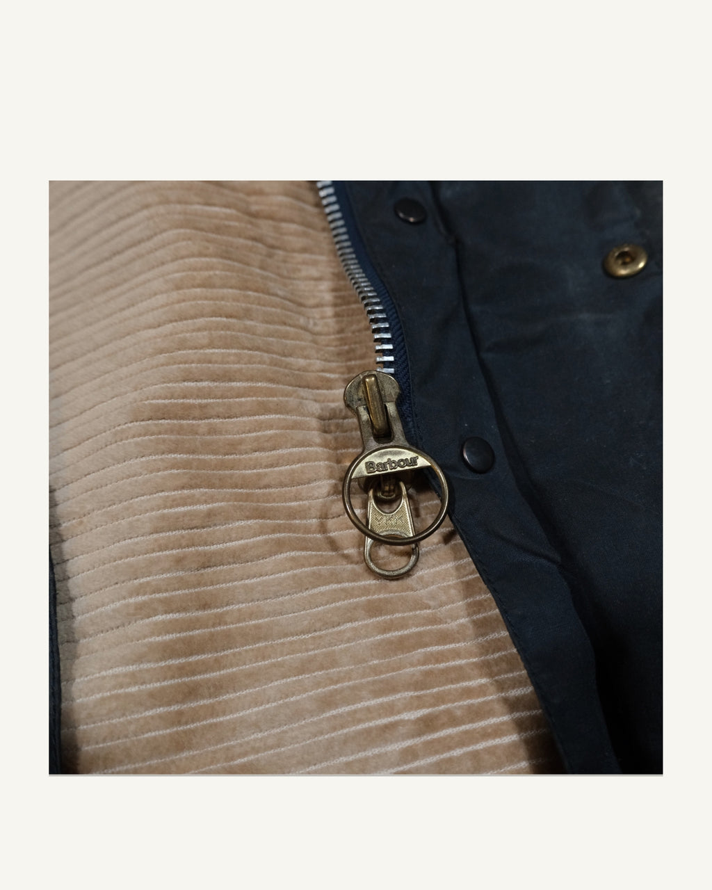 Barbour Beaufort Navy Upcycled – Rifoderato in Velluto | PHENOMENA