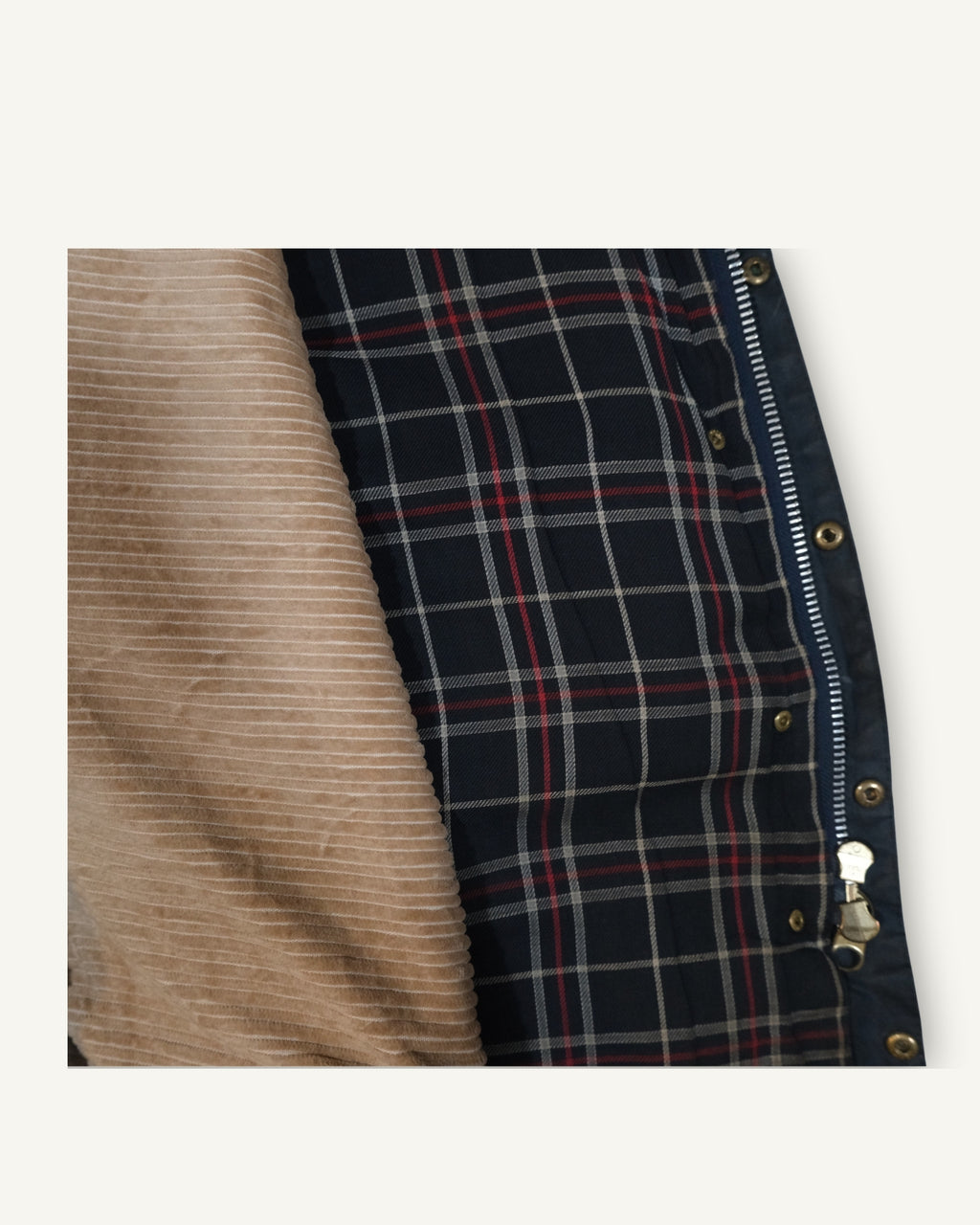 Barbour Beaufort Navy Upcycled – Rifoderato in Velluto | PHENOMENA