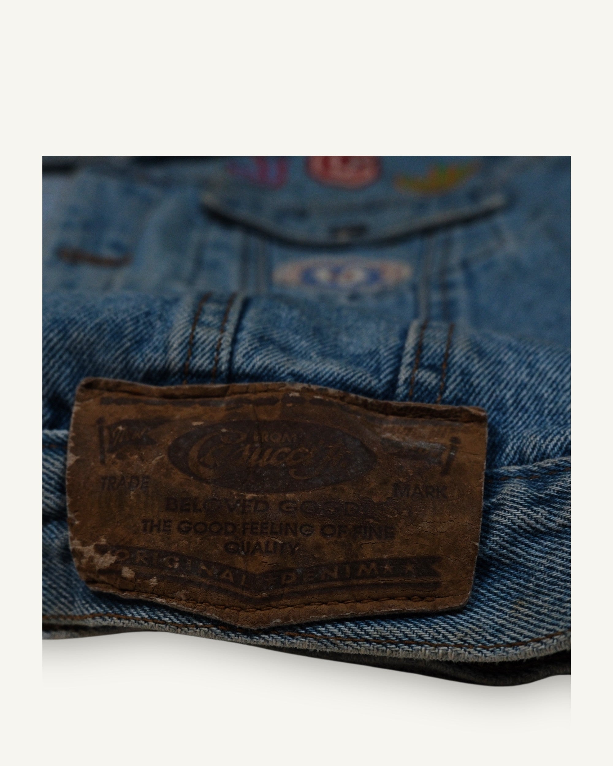 Casucci Junior 90s Denim Vest – Patch College & Logo Leather | Made in Italy