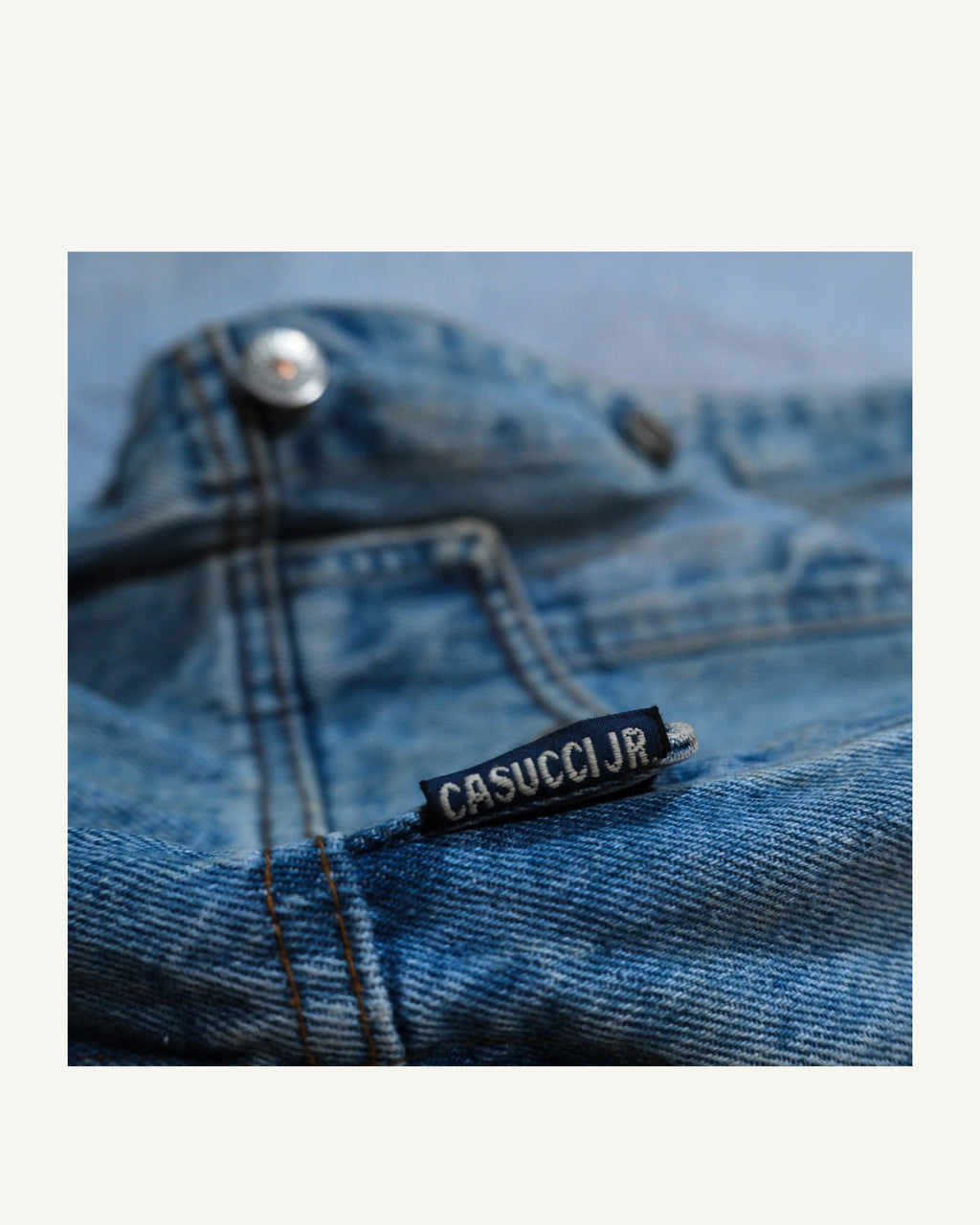 Casucci Junior 90s Denim Vest – Patch College & Logo Leather | Made in Italy