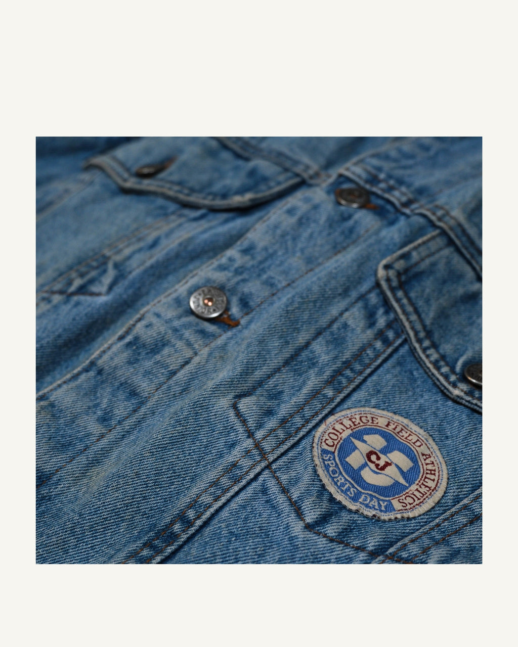 Casucci Junior 90s Denim Vest – Patch College & Logo Leather | Made in Italy