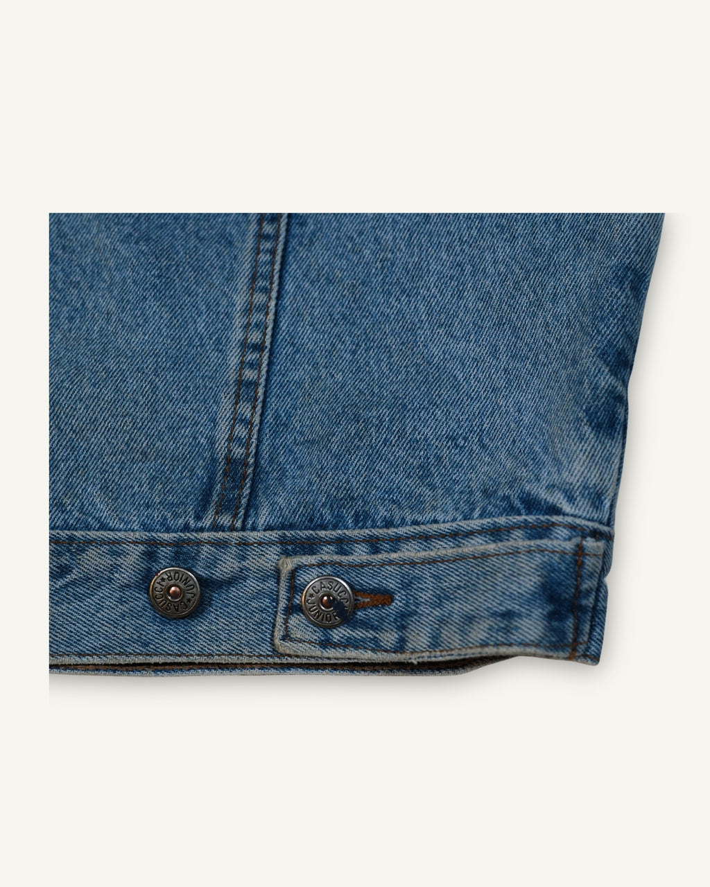 Casucci Junior 90s Denim Vest – Patch College & Logo Leather | Made in Italy