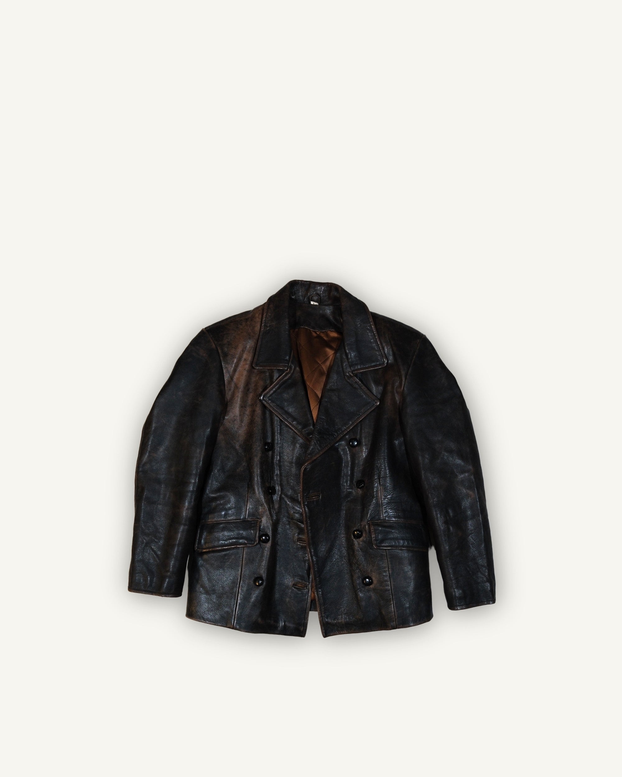 Vintage European Leather Double Breasted Jacket – 70s/80s – Patina Originale