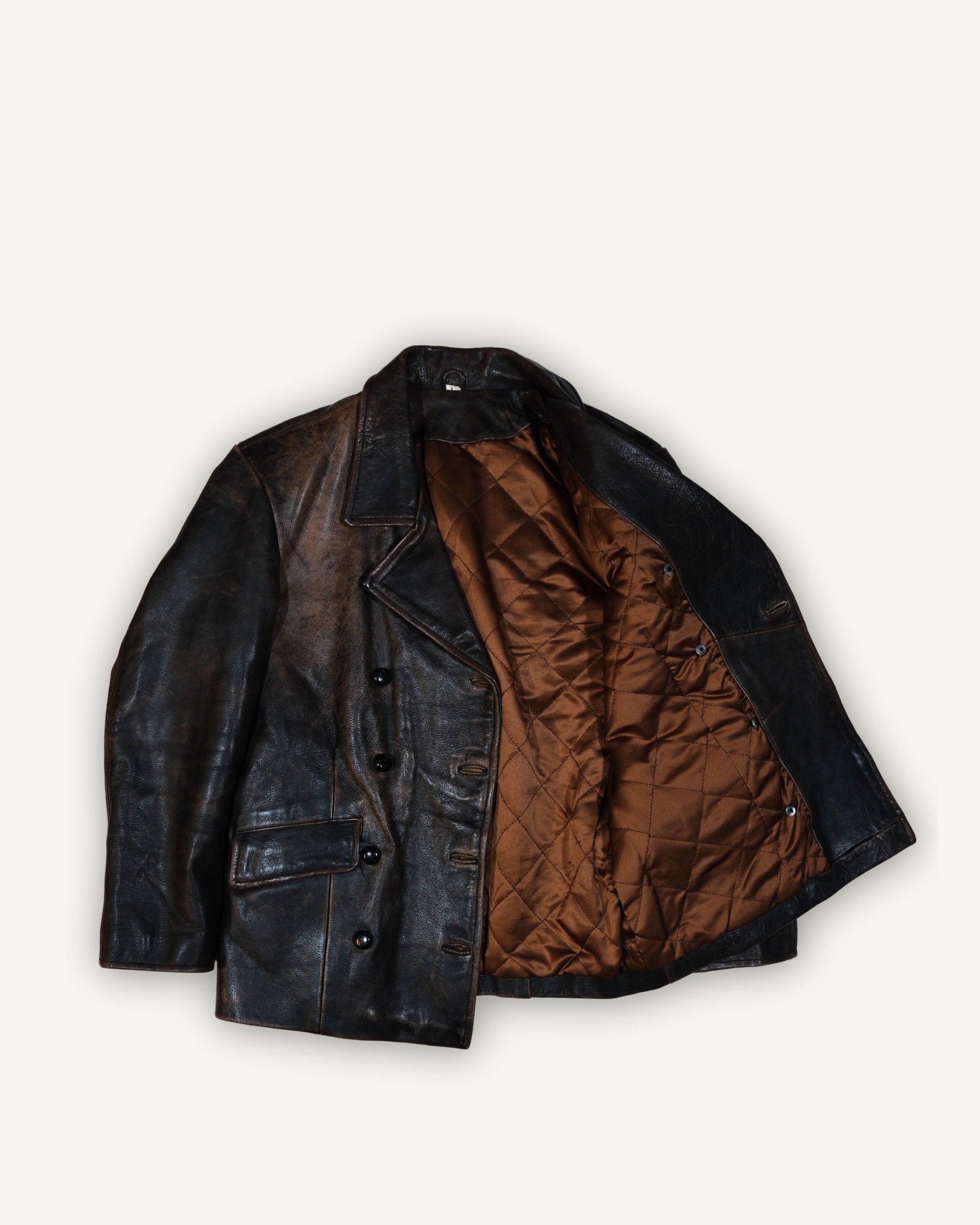 Vintage European Leather Double Breasted Jacket – 70s/80s – Patina Originale