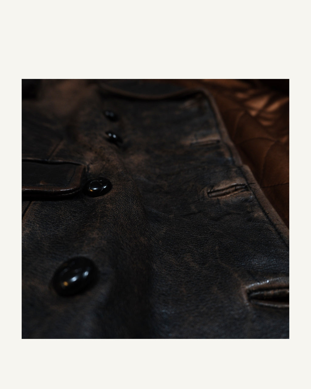 Vintage European Double Breasted Leather Jacket – 70s/80s – Original Patina