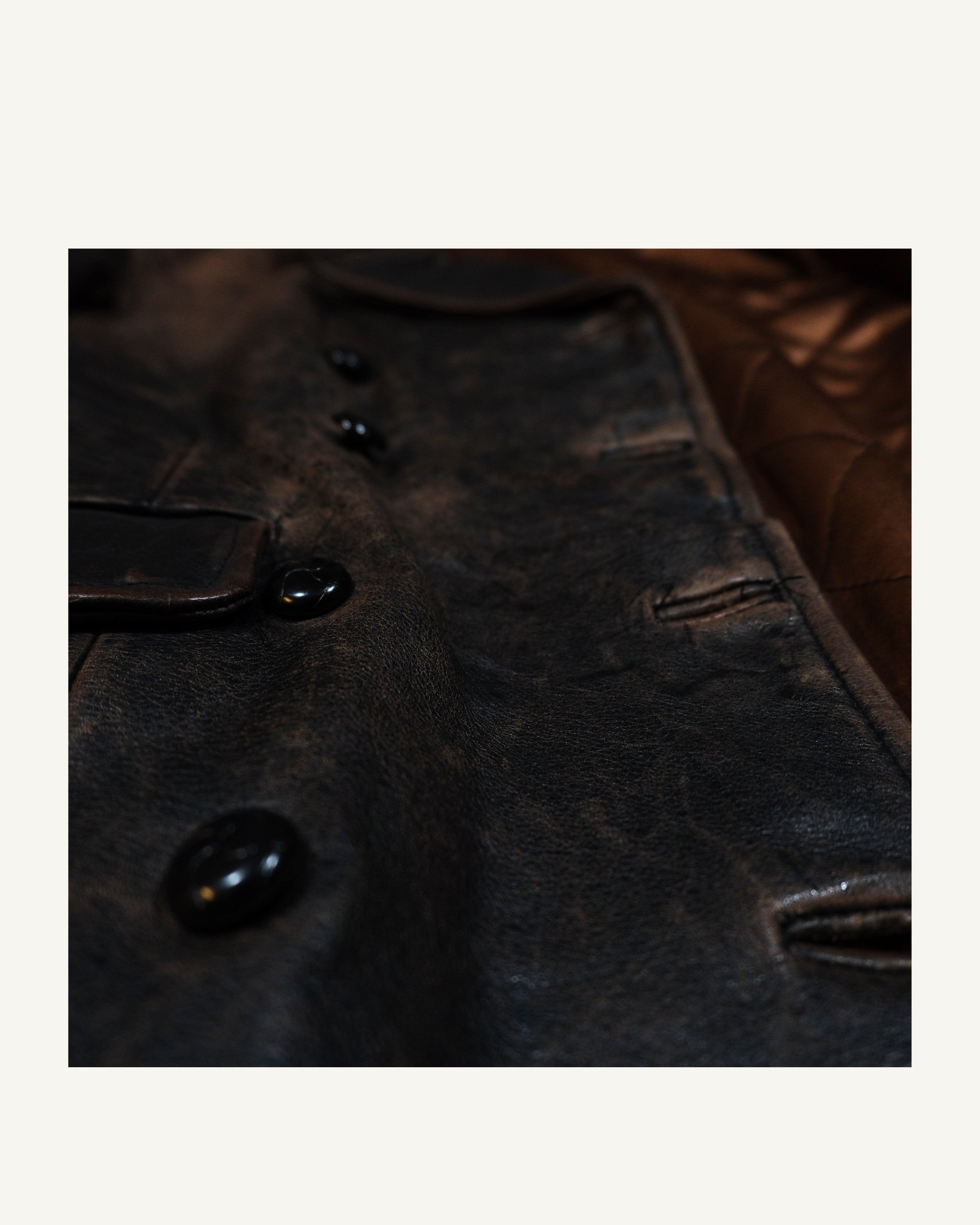 Vintage European Leather Double Breasted Jacket – 70s/80s – Patina Originale