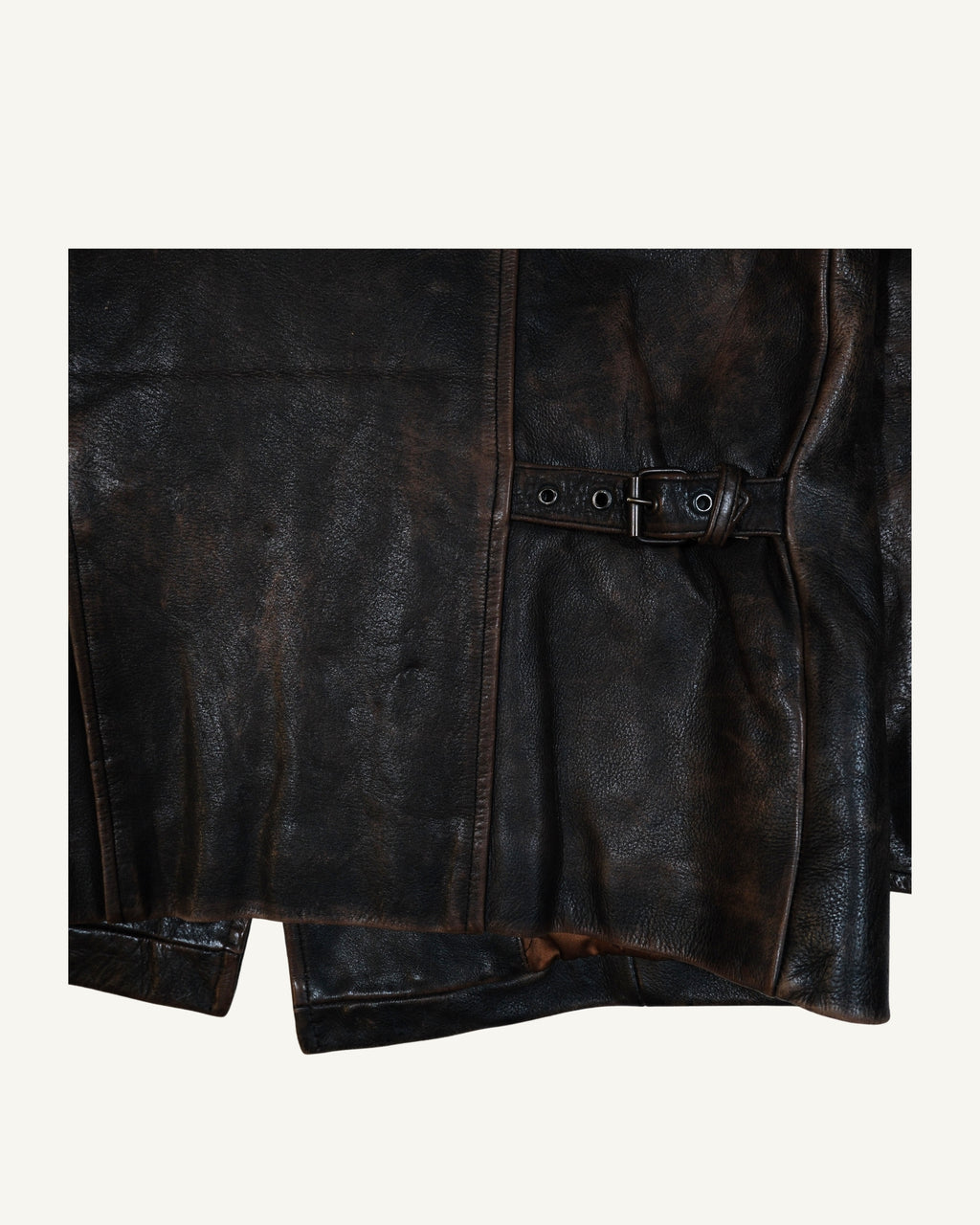 Vintage European Double Breasted Leather Jacket – 70s/80s – Original Patina