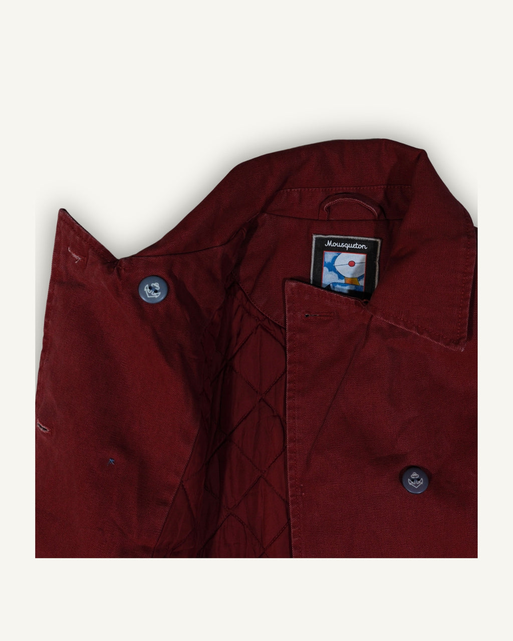 Mousqueton Caban Rosso Bordeaux in Cotone – Peacoat Nautico Trapuntato