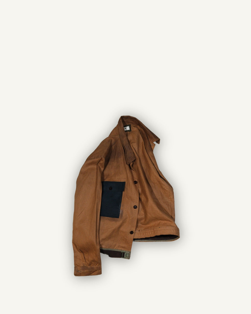 PHENOMENA Upcycled Work Jacket – Brown Waxed Cotton Utility Jacket