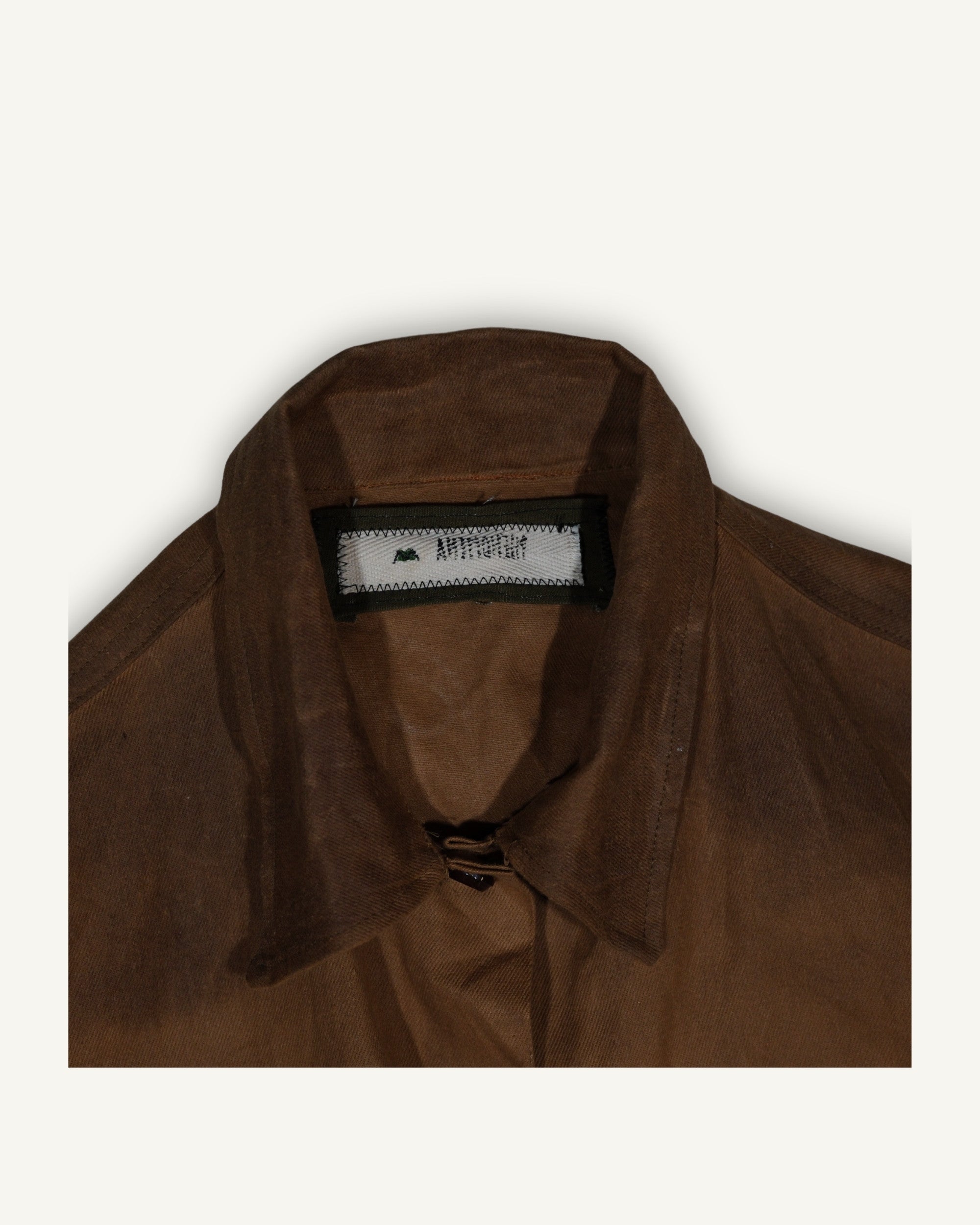 PHENOMENA Upcycled Work Jacket – Brown Waxed Cotton Utility Jacket