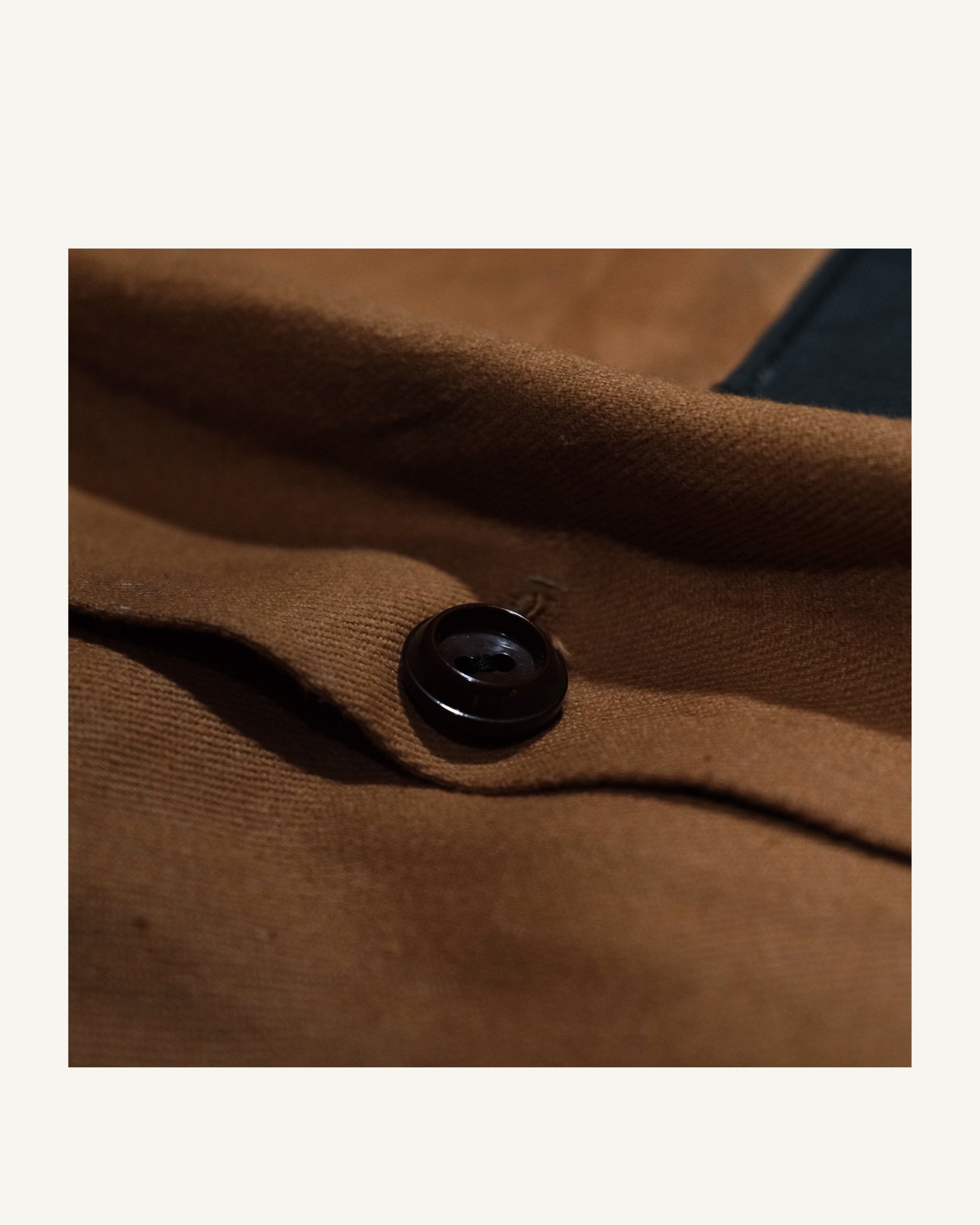 PHENOMENA Upcycled Work Jacket – Brown Waxed Cotton Utility Jacket