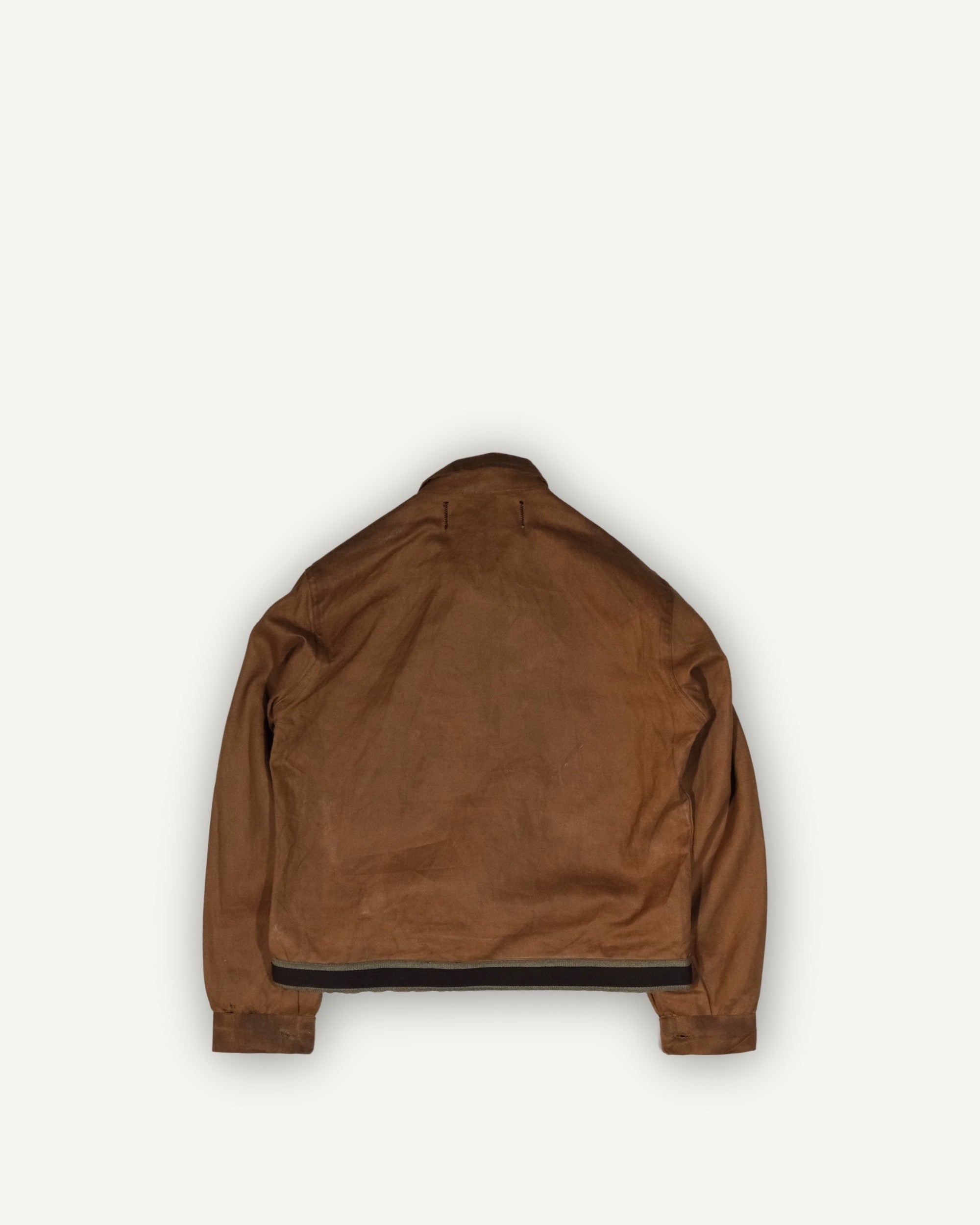 PHENOMENA Upcycled Work Jacket – Brown Waxed Cotton Utility Jacket