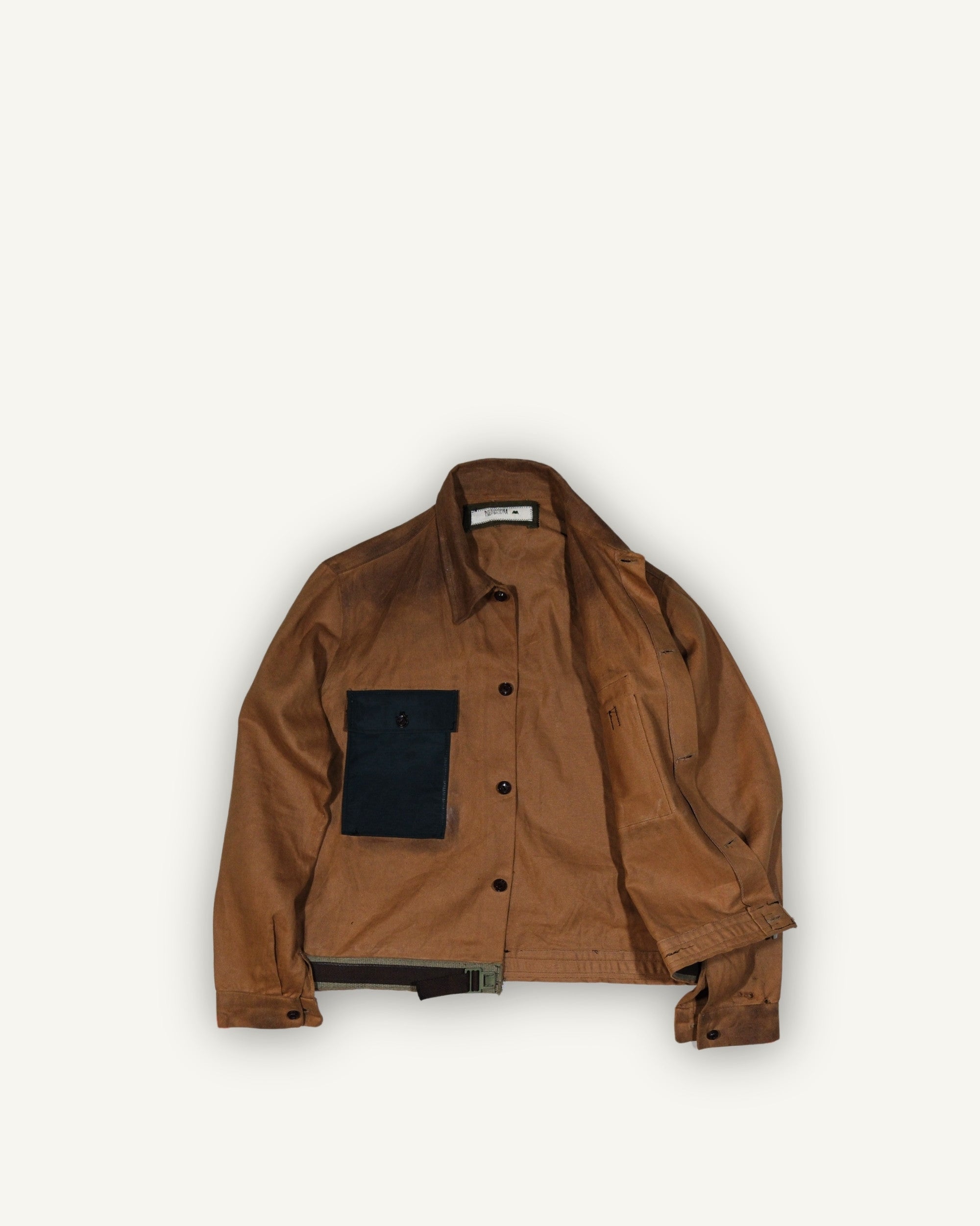PHENOMENA Upcycled Work Jacket – Brown Waxed Cotton Utility Jacket