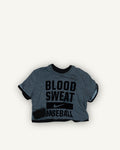 PHENOMENA Upcycled Nike Blood Sweat Baseball T-Shirt Grey Double Layer M