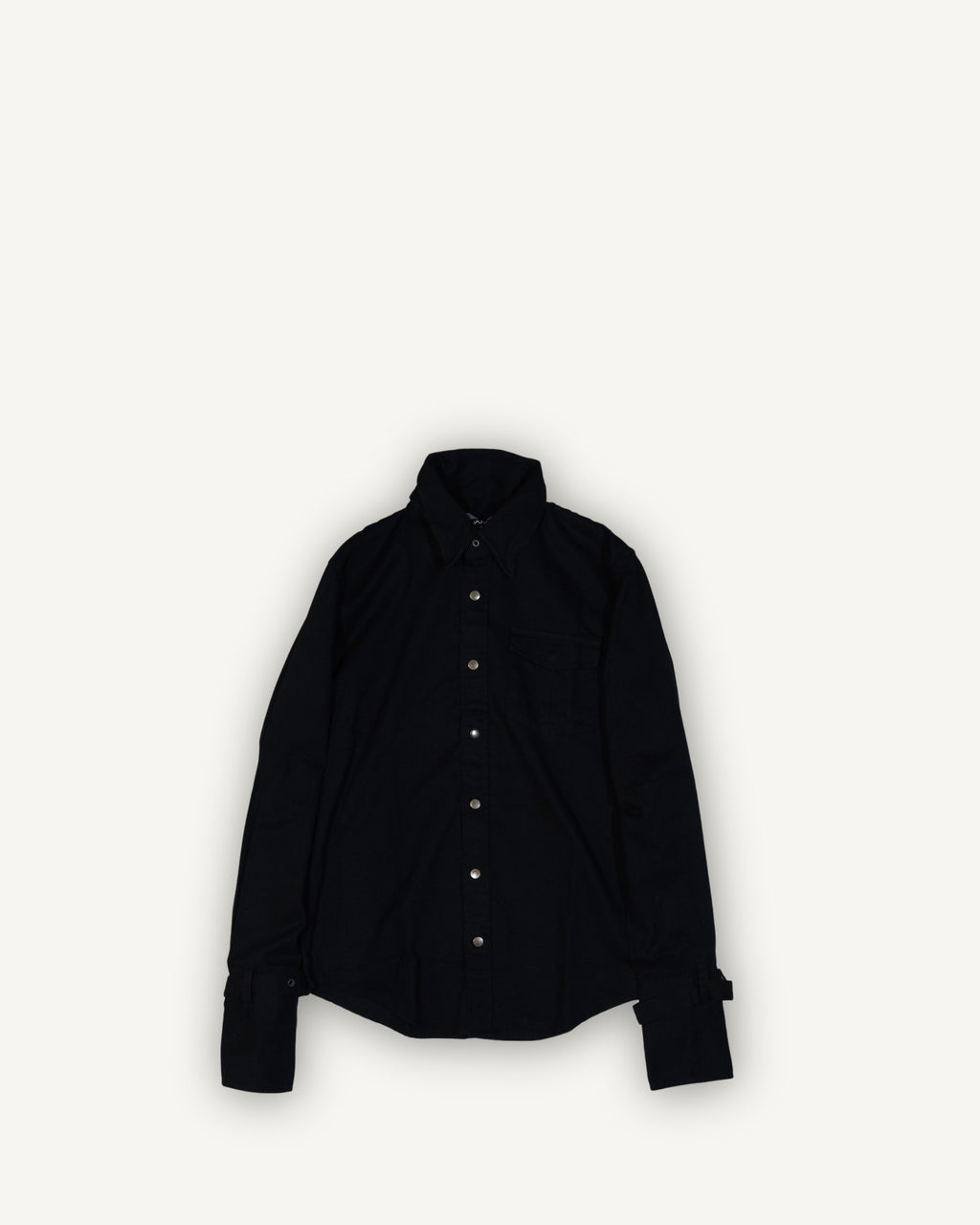 Camicia Nera J.A.N.S. in Cotone con Dettagli Regolabili
