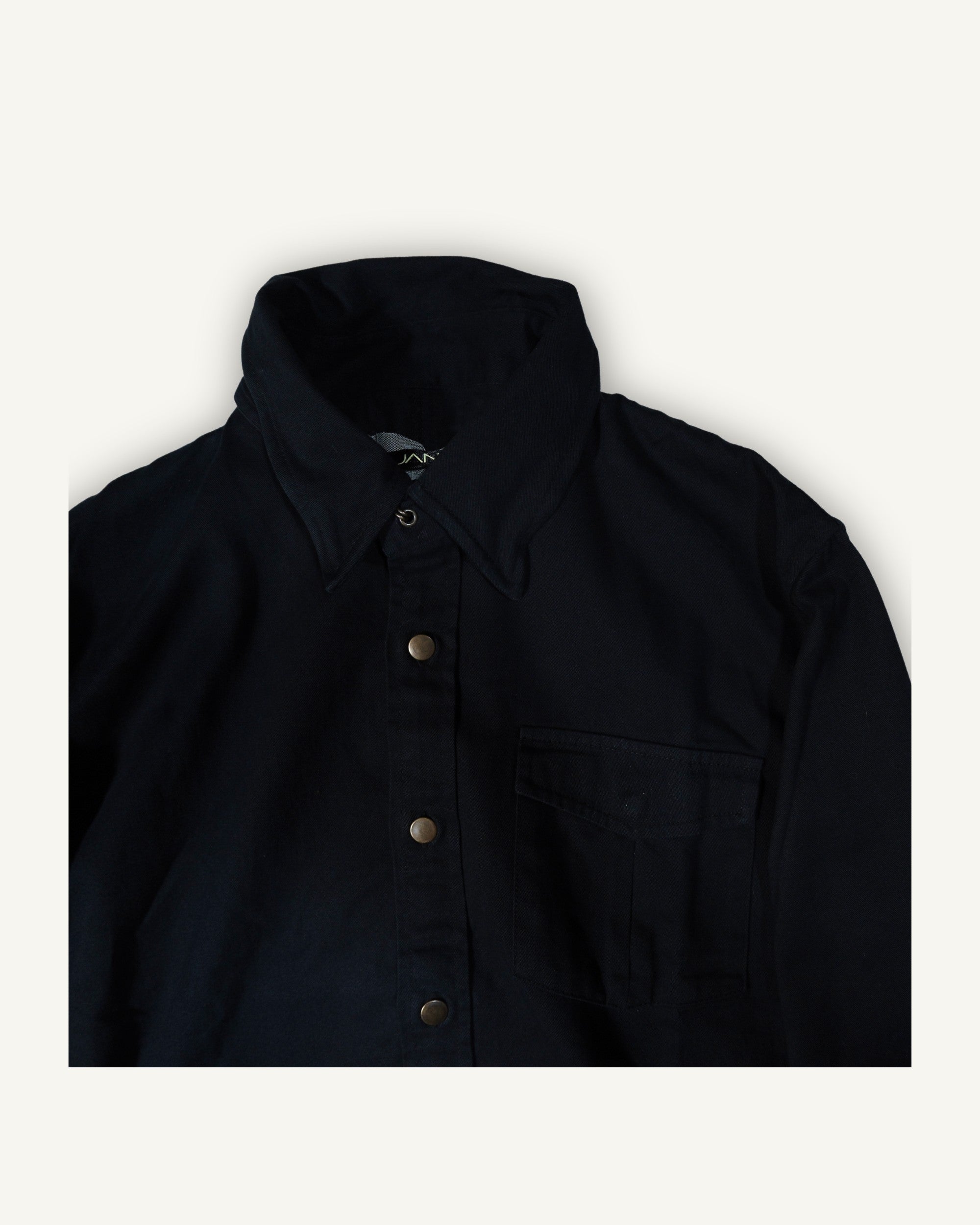 Camicia Nera J.A.N.S. in Cotone con Dettagli Regolabili
