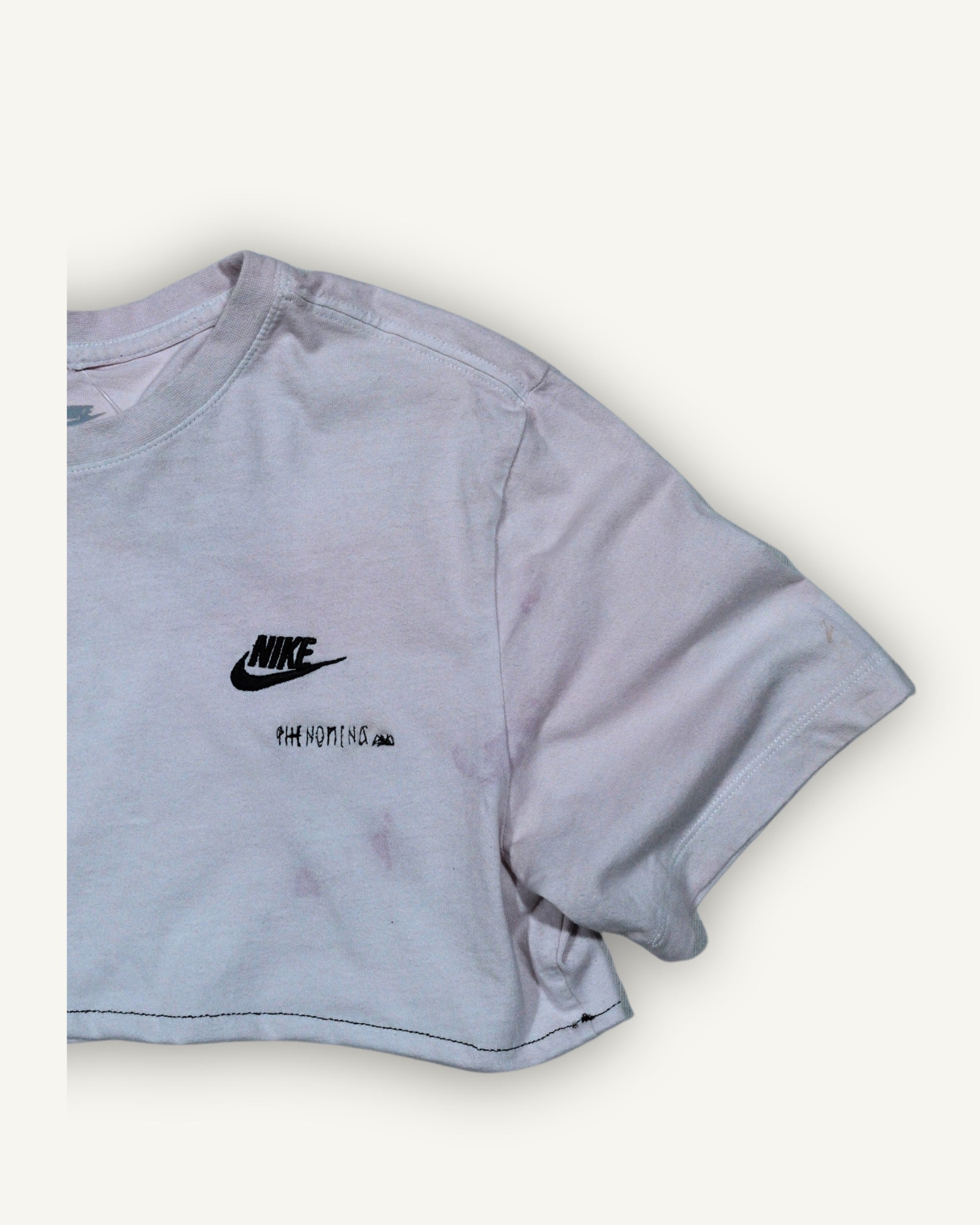 NIKE UPCYCLED CROPPED T-SHIRT – PATCHWORK ROSA / BIANCO