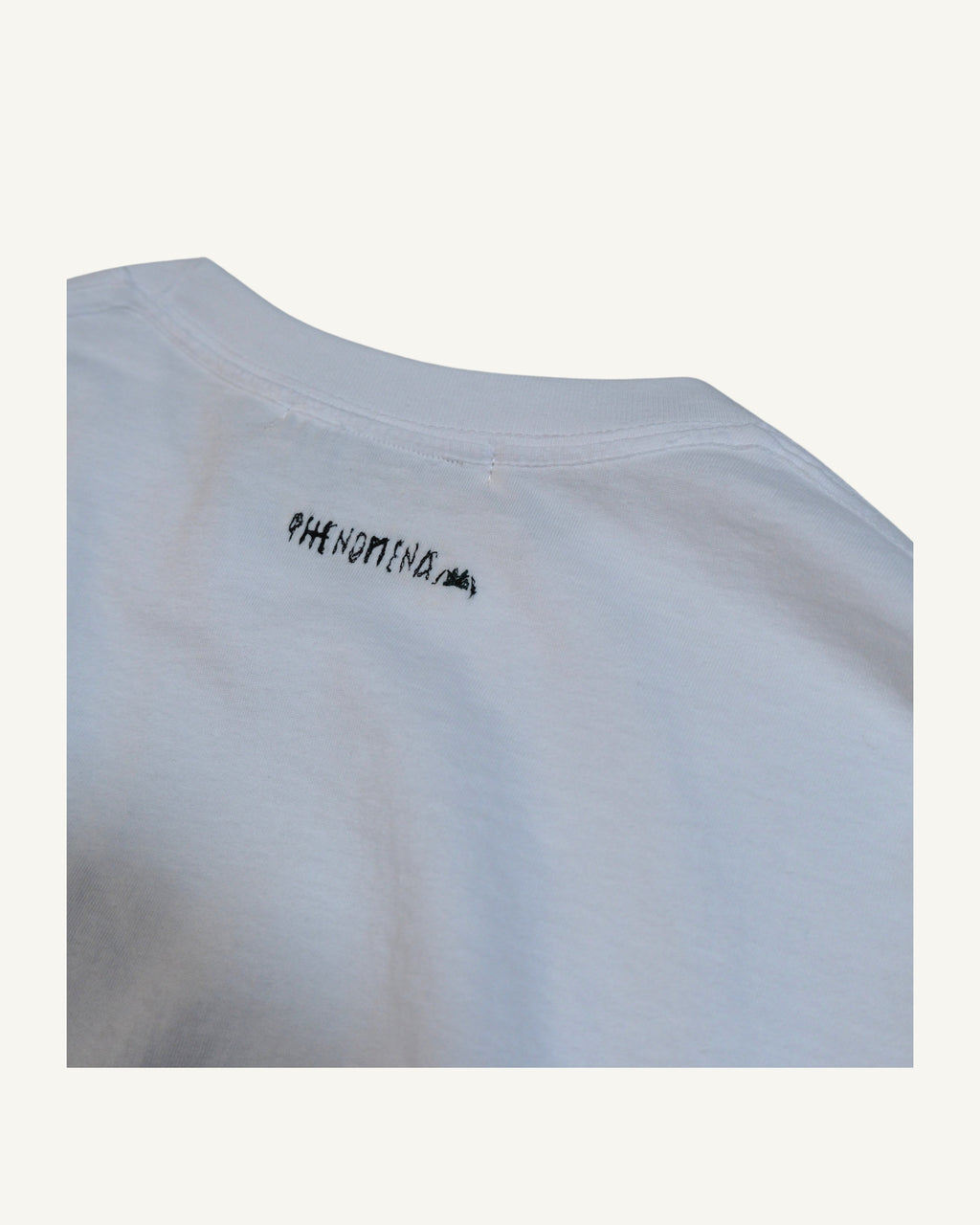 T-shirt cropped PHENOMENA bianca con ricamo cycling