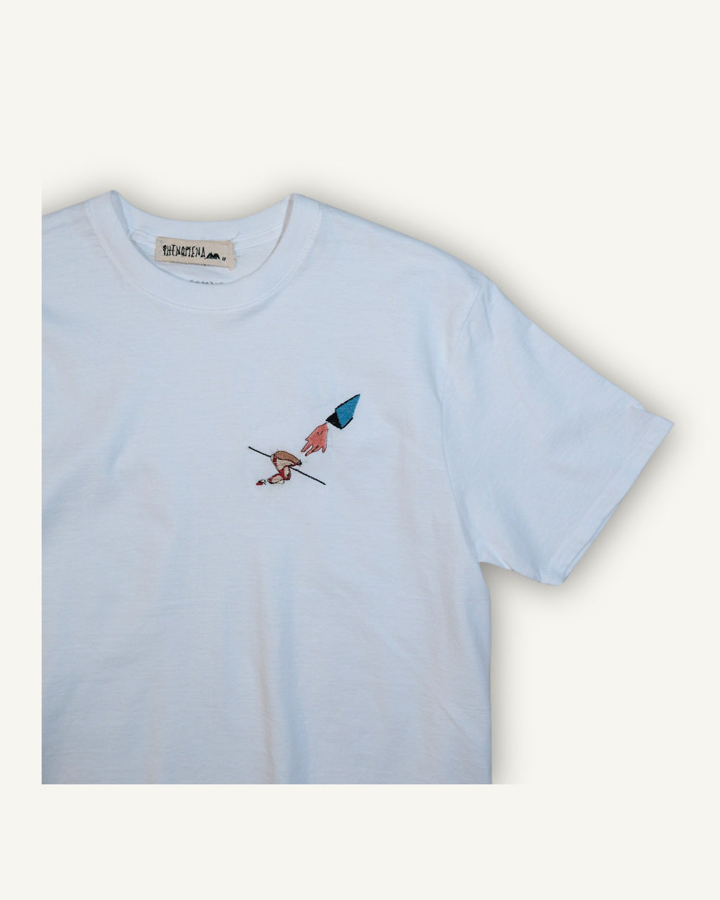 PHENOMENA Embroidered Pizza Studio T-Shirt